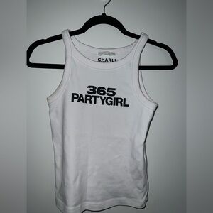 Zara White Charli XCX Graphic Tank Top